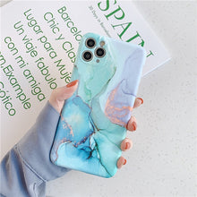 Load image into Gallery viewer, Ottwn Fashion Matte Marble Texture Stone Phone Case For iPhone 11 11Pro Max X XR XS Max 7 8 Plus Soft IMD Silicone Back Cover
