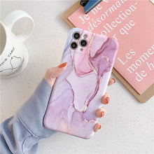 Load image into Gallery viewer, Ottwn Fashion Matte Marble Texture Stone Phone Case For iPhone 11 11Pro Max X XR XS Max 7 8 Plus Soft IMD Silicone Back Cover
