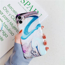 Load image into Gallery viewer, Ottwn Fashion Matte Marble Texture Stone Phone Case For iPhone 11 11Pro Max X XR XS Max 7 8 Plus Soft IMD Silicone Back Cover
