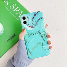 Load image into Gallery viewer, Ottwn Fashion Matte Marble Texture Stone Phone Case For iPhone 11 11Pro Max X XR XS Max 7 8 Plus Soft IMD Silicone Back Cover
