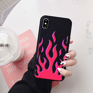 JAMULAR Fashion Flame Pattern Phone Case For iPhone X XS MAX 11 Pro XR 7 8 6Plus SE 2020 Black Red Soft Silicone Back Cover Capa