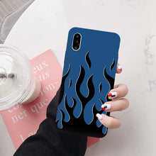 Load image into Gallery viewer, JAMULAR Fashion Flame Pattern Phone Case For iPhone X XS MAX 11 Pro XR 7 8 6Plus SE 2020 Black Red Soft Silicone Back Cover Capa
