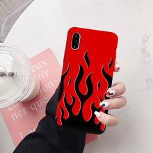 Load image into Gallery viewer, JAMULAR Fashion Flame Pattern Phone Case For iPhone X XS MAX 11 Pro XR 7 8 6Plus SE 2020 Black Red Soft Silicone Back Cover Capa

