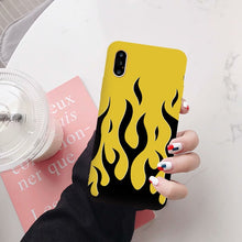 Load image into Gallery viewer, JAMULAR Fashion Flame Pattern Phone Case For iPhone X XS MAX 11 Pro XR 7 8 6Plus SE 2020 Black Red Soft Silicone Back Cover Capa
