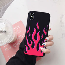 Load image into Gallery viewer, JAMULAR Fashion Flame Pattern Phone Case For iPhone X XS MAX 11 Pro XR 7 8 6Plus SE 2020 Black Red Soft Silicone Back Cover Capa
