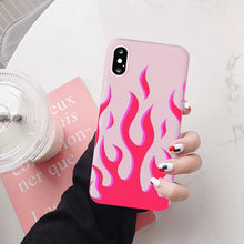 Load image into Gallery viewer, JAMULAR Fashion Flame Pattern Phone Case For iPhone X XS MAX 11 Pro XR 7 8 6Plus SE 2020 Black Red Soft Silicone Back Cover Capa
