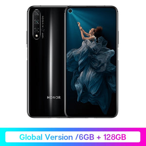 In Stock Global Version Honor 20 Smartphone 6G128G Kirin 980 Octa Core 6.26''48MP Four Cam Cellphone Google Play SuperCharge NFC