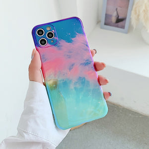 LOVECOM Retro Starry Sky Blu-ray Phone Case For iPhone 11 Pro Max XR XS Max 7 8 Plus X Full Body Soft IMD Glitter Back Cover