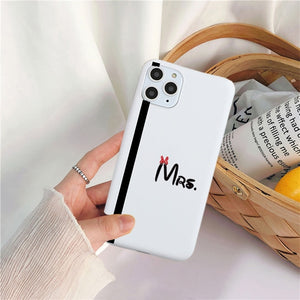 JAMULAR King Queen Lovers Couple Case For iPhone X XS MAX X XR 11 Pro SE 2020 7 8 6Plus Black White Silicon Soft Phone Cover Bag