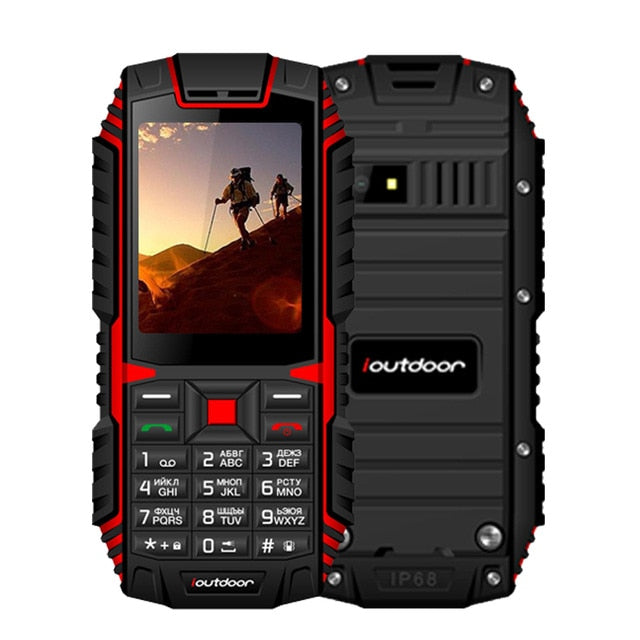 ioutdoor T1 2G Feature Mobile Phone Rugged IP68 Waterproof Phone FM GSM SIM Card Led Flashlight 2MP Russian Keyboard Cellphone