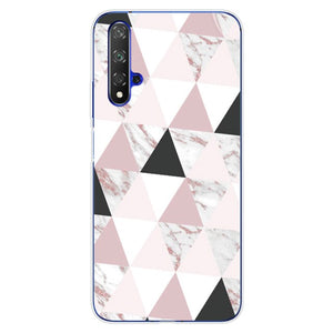 For Huawei Nova5T Case Huawei Nova 5T Case marble flower Silicone Soft Clear Cover Phone Case For Huawei Nova 5T 5 T Nova5T Case