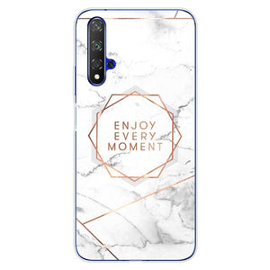 For Huawei Nova5T Case Huawei Nova 5T Case marble flower Silicone Soft Clear Cover Phone Case For Huawei Nova 5T 5 T Nova5T Case