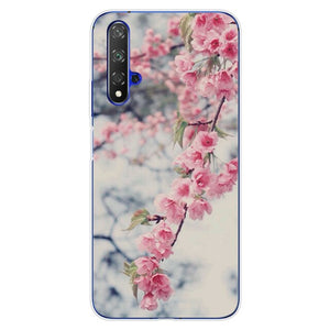 For Huawei Nova5T Case Huawei Nova 5T Case marble flower Silicone Soft Clear Cover Phone Case For Huawei Nova 5T 5 T Nova5T Case