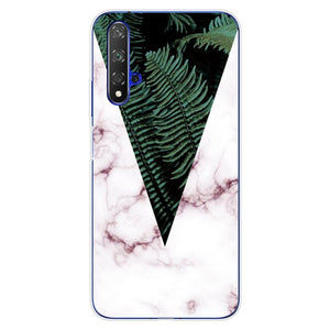 For Huawei Nova5T Case Huawei Nova 5T Case marble flower Silicone Soft Clear Cover Phone Case For Huawei Nova 5T 5 T Nova5T Case