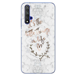 For Huawei Nova5T Case Huawei Nova 5T Case marble flower Silicone Soft Clear Cover Phone Case For Huawei Nova 5T 5 T Nova5T Case