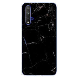 For Huawei Nova5T Case Huawei Nova 5T Case marble flower Silicone Soft Clear Cover Phone Case For Huawei Nova 5T 5 T Nova5T Case