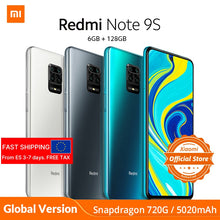 Load image into Gallery viewer, Xiaomi Redmi Note 9S 6GB 128GB Global Version Smartphone Note 9 S Snapdragon 720G Octa core 5020mAh 48MP QuadCamera mobile phone
