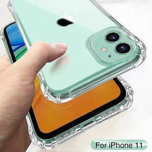 Transparent Shockproof Silicone Case For iPhone 11 pro x xs max xr 6 6S 7 8 Plus SE 2020 11 Case 360 Silicone Case Protect Cover