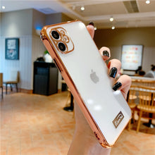 Load image into Gallery viewer, Luxury Gold Plated Electroplated Case for iPhone 11 Pro Max 8 Plus 7 xr xs x Silicone Camera Lens Protection 11 TPU Cover Cases
