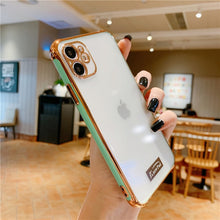 Load image into Gallery viewer, Luxury Gold Plated Electroplated Case for iPhone 11 Pro Max 8 Plus 7 xr xs x Silicone Camera Lens Protection 11 TPU Cover Cases
