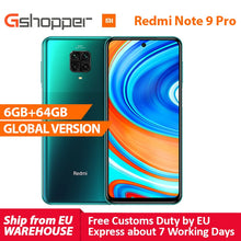 Load image into Gallery viewer, Global Version Xiaomi Redmi Note 9 Pro Smartphone 6GB RAM 64GB ROM Snapdragon 720G Octa core 64MP Camera 5020 mAh Cellphone
