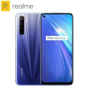 Global Version Realme 6 Mobile Phone 8GB RAM 128GB ROM 30W Flash Charge 64MP Camera 4300mAh Cellphone 90Hz Display Helio G90T
