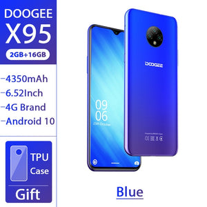 DOOGEE X95 Mobile Phone Android 10 OS 4G-LTE Cellphones 6.52“ MTK6737 16GB ROM Dual SIM 13MP Triple Camera 4350mAh SmartPhones