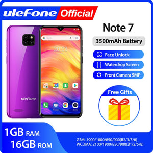 Ulefone Note 7 Smartphone 3500mAh 19:9 Quad Core 6.1inch  Waterdrop Screen 16GB ROM Mobile phone WCDMA Cellphone  Android9.0