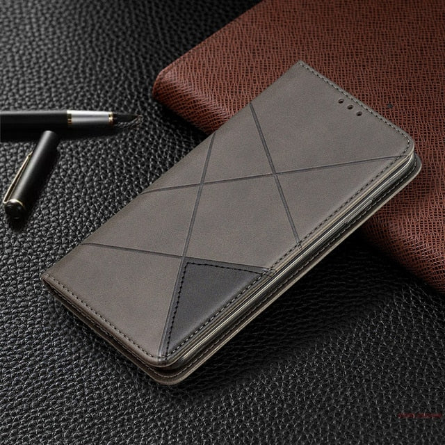 Geometric Leather Flip Case For RedMi Note 8 Pro 8T 8Pro Note7 7A 8A Wallet Cover For XiaoMi Mi Note 10 CC9 9T Cases Wallet Bags