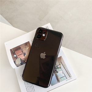 Luxury Gold Plated Electroplated Case for iPhone 11 Pro Max 8 Plus 7 xr xs x Silicone Camera Lens Protection 11 TPU Cover Cases