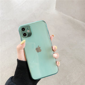 Luxury Gold Plated Electroplated Case for iPhone 11 Pro Max 8 Plus 7 xr xs x Silicone Camera Lens Protection 11 TPU Cover Cases