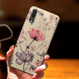 3D Relief Flower TPU For Huawei Honor 9S 7A View 20 8X 10 9 S Mate 20 P40 P30 P20 Pro Lite Y6 Y9 Prime 2018 P Smart Z 2019 Case