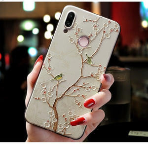 3D Relief Flower TPU For Huawei Honor 9S 7A View 20 8X 10 9 S Mate 20 P40 P30 P20 Pro Lite Y6 Y9 Prime 2018 P Smart Z 2019 Case