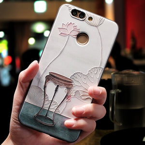 3D Relief Flower TPU For Huawei Honor 9S 7A View 20 8X 10 9 S Mate 20 P40 P30 P20 Pro Lite Y6 Y9 Prime 2018 P Smart Z 2019 Case