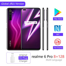 Load image into Gallery viewer, realme 6 Pro 6pro 8GB RAM 128GB ROM Global Version Mobile Phone Snapdragon 720G 30W Flash Charge 64MP Camera EU Plug NFCellphone
