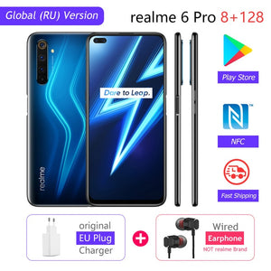 realme 6 Pro Global Version 8GB RAM 128GB ROM Snapdragon 720G 30W Flash Charge 4300mAh 64MP Camera NFC EU Charger Play Store
