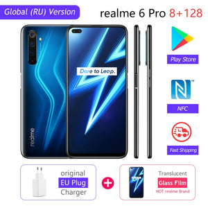 realme 6 Pro Global Version 8GB RAM 128GB ROM Snapdragon 720G 30W Flash Charge 4300mAh 64MP Camera NFC EU Charger Play Store