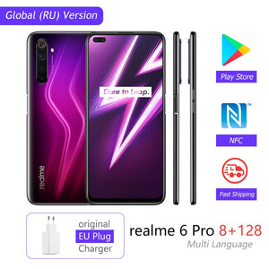 realme 6 Pro Global Version 8GB RAM 128GB ROM Snapdragon 720G 30W Flash Charge 4300mAh 64MP Camera NFC EU Charger Play Store