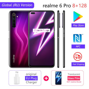 realme 6 Pro Global Version 8GB RAM 128GB ROM Snapdragon 720G 30W Flash Charge 4300mAh 64MP Camera NFC EU Charger Play Store
