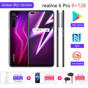 realme 6 Pro Global Version 8GB RAM 128GB ROM Snapdragon 720G 30W Flash Charge 4300mAh 64MP Camera NFC EU Charger Play Store