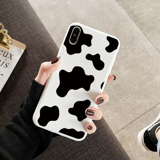 For Huawei Honor 9A 9S 10i 9X Mate 20 10 P40 P30 P20 Lite Pro P Smart 2020 Y6 Y7 Y9 2019 Black White Cow Print Silicone Case Bag
