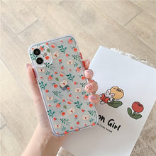 Load image into Gallery viewer, Flower Leaf Case For iPhone 11 Pro Max 8 7 Plus X XS Max XR Cute Transparent Soft TPU Bumper Back Cover Coque
