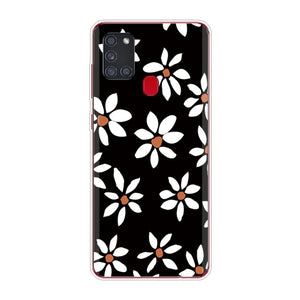 For Samsung Galaxy A21S Case A 21S Bumper Silicone TPU Soft Phone Cover For Samsung A21S A217F A21 A 21 S 6.5" Cases Cute Flower