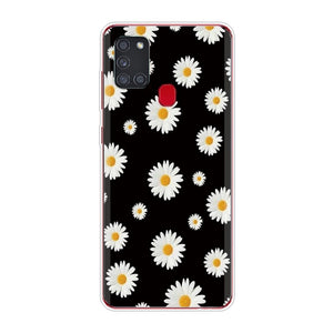 For Samsung Galaxy A21S Case A 21S Bumper Silicone TPU Soft Phone Cover For Samsung A21S A217F A21 A 21 S 6.5" Cases Cute Flower