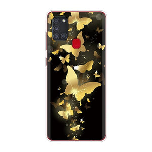 For Samsung Galaxy A21S Case A 21S Bumper Silicone TPU Soft Phone Cover For Samsung A21S A217F A21 A 21 S 6.5" Cases Cute Flower