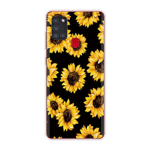 For Samsung Galaxy A21S Case A 21S Bumper Silicone TPU Soft Phone Cover For Samsung A21S A217F A21 A 21 S 6.5" Cases Cute Flower