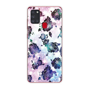 For Samsung Galaxy A21S Case A 21S Bumper Silicone TPU Soft Phone Cover For Samsung A21S A217F A21 A 21 S 6.5" Cases Cute Flower