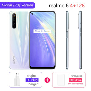 realme 6 Global Version 4GB RAM 128GB ROM Mobile Phone 90Hz Display Helio G90T 30W Flash Charge 4300mAh 64MP Camera Cellphone