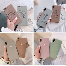 Load image into Gallery viewer, TPU Phone Case For iPhone XR XS Max 7 8 6 6S Plus SE 2020 Heart Pattern Cartoon Milk Tea Cover For iPhone 11 Pro Shell Fundas
