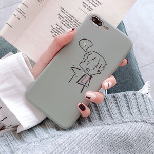 TPU Phone Case For iPhone XR XS Max 7 8 6 6S Plus SE 2020 Heart Pattern Cartoon Milk Tea Cover For iPhone 11 Pro Shell Fundas